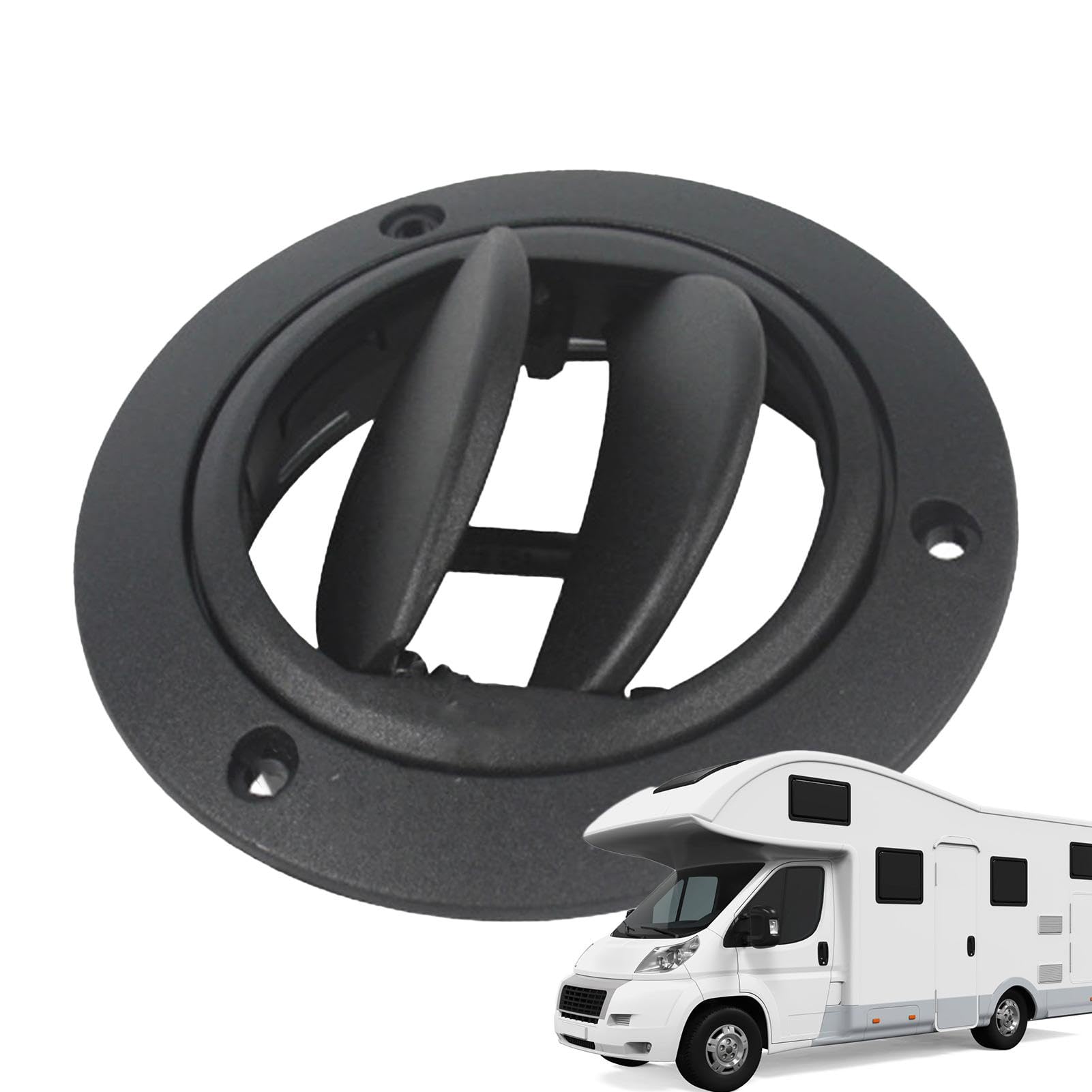 Heizungsluftauslass Kreisförmig - 77mm, Drehbar, Für Auto & Wohnwagen, Schwarz