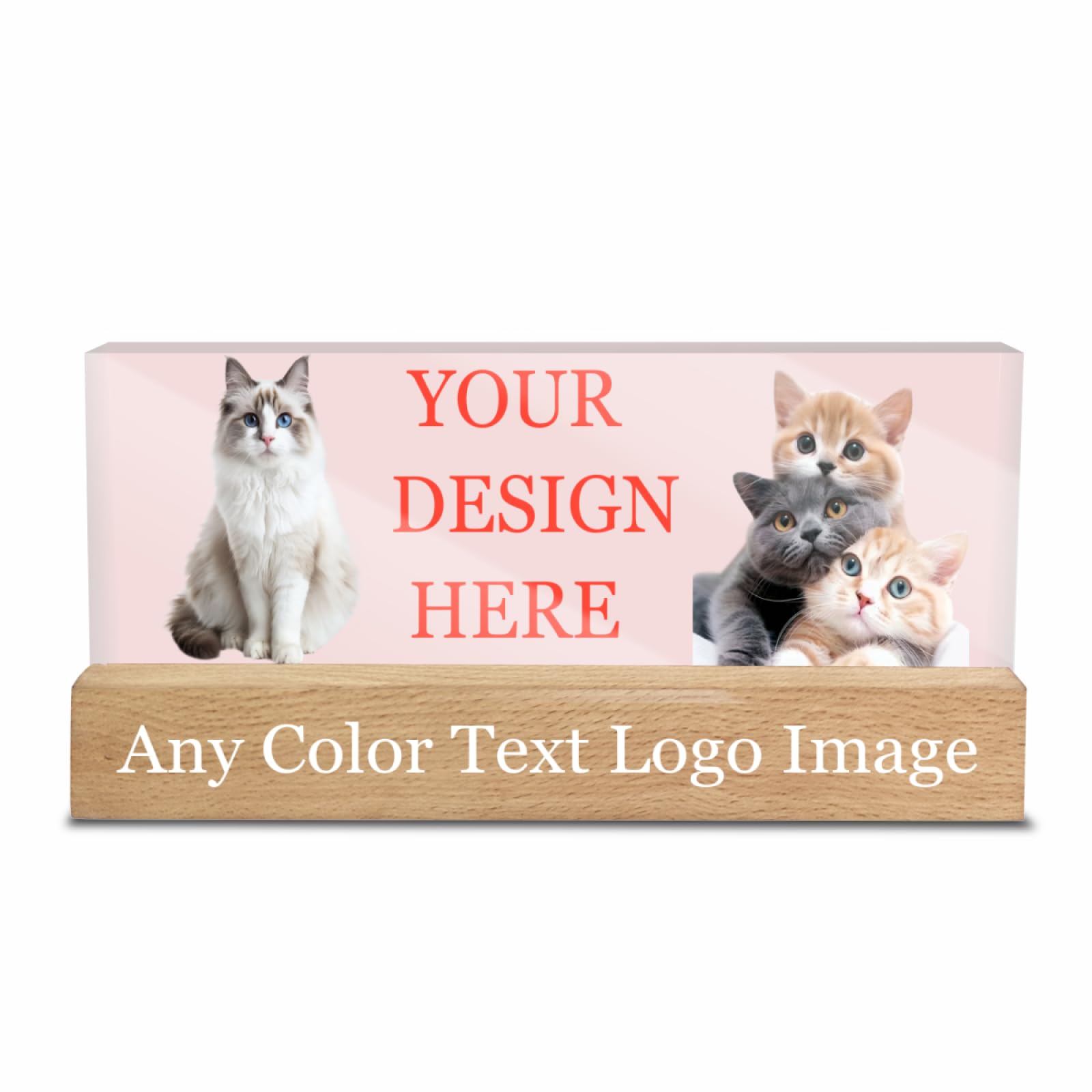 Name Plate For Desk Personalised, Custom Light Up Acrylic Office Name Sign