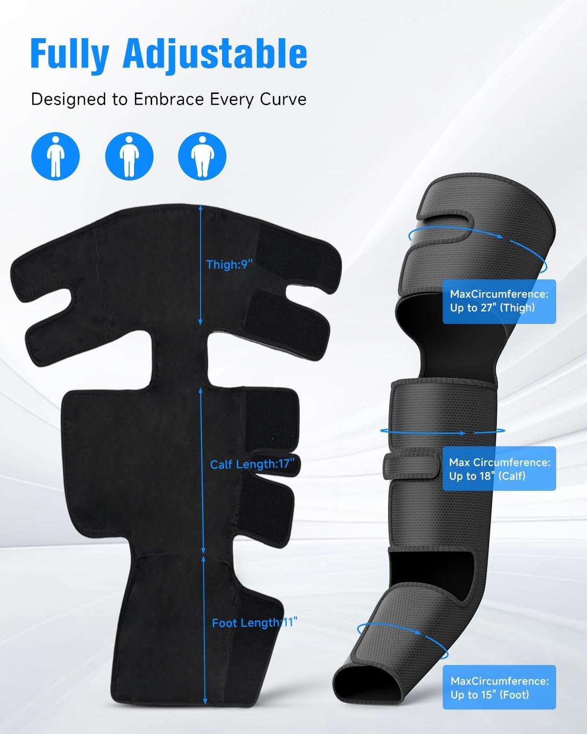 FSA Eligible HSA Massager - Leg Massager for Circulation & Pain Relief FSA, Foot Massager with 3 Heating 3 Modes 3 Intensities, Recovery System Pressure for Muscle, Gift for Him Her (Black, Medium)