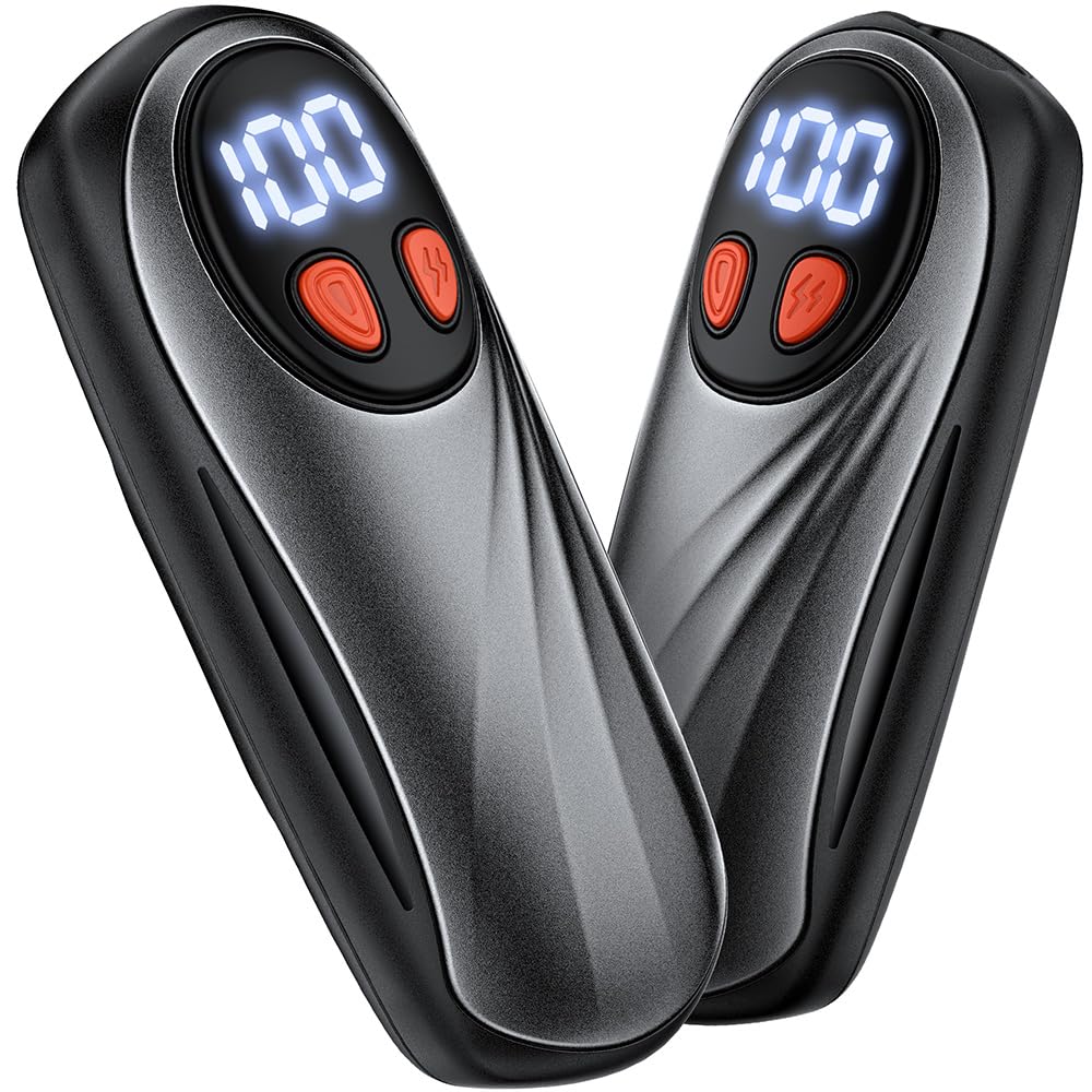 Hand Warmers Rechargeable 2 Pack, 6000mAh Electric Hand Warmers, 5-Level Heating with Battery Display, Reusable Portable Pocket Heater, Gifts for