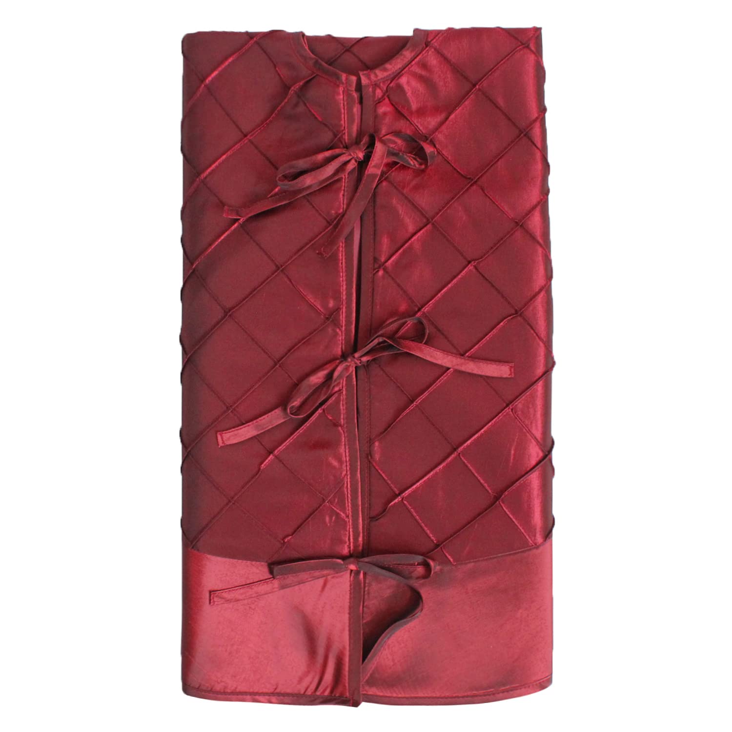 90/106 / 127cm Burgundia ręcznie wykonana diamentowa bazowa tkanina wzór dekoracyjne drzewo spódnica Boże Narodzenie Dekoracje bazowe DUO ER (Color : 127cm)