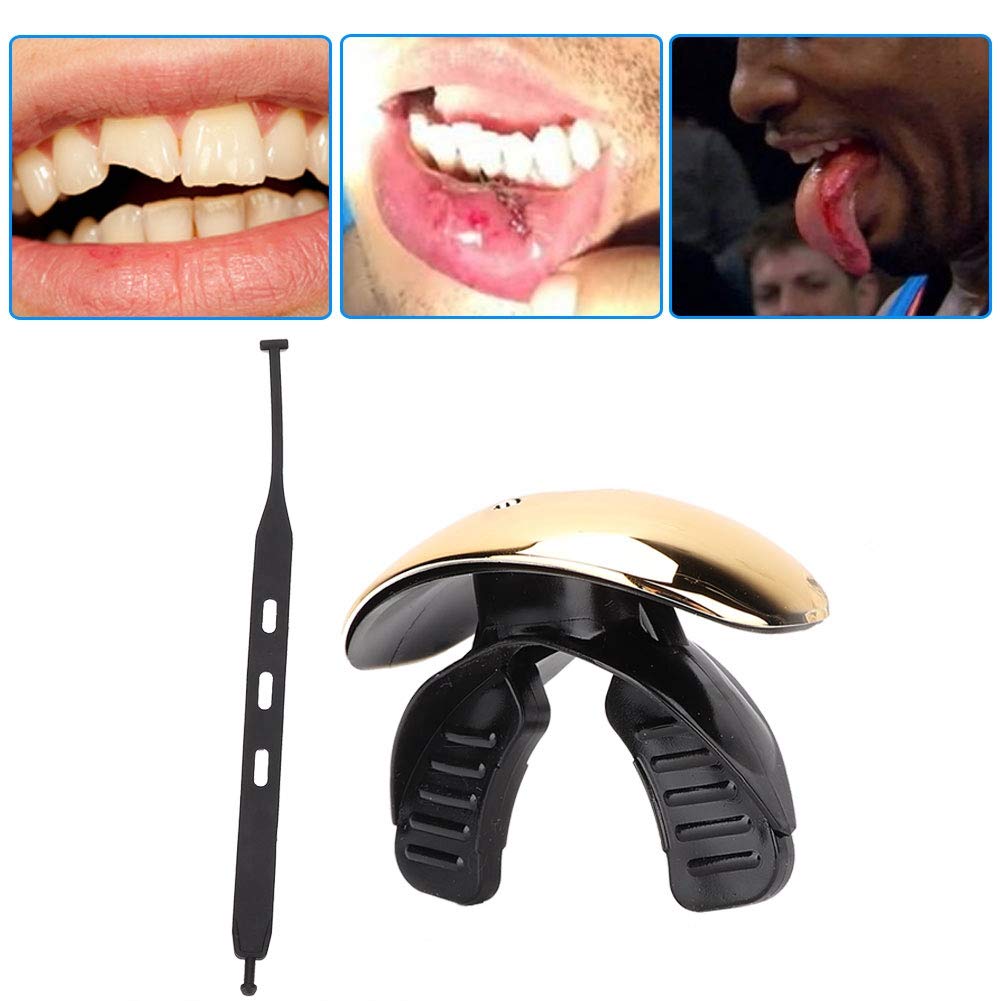 Battle Portable Sports Mouth Guard Denti Protector Gum Shield Game Ball Protection Tool (Gold) per la protezione sportiva