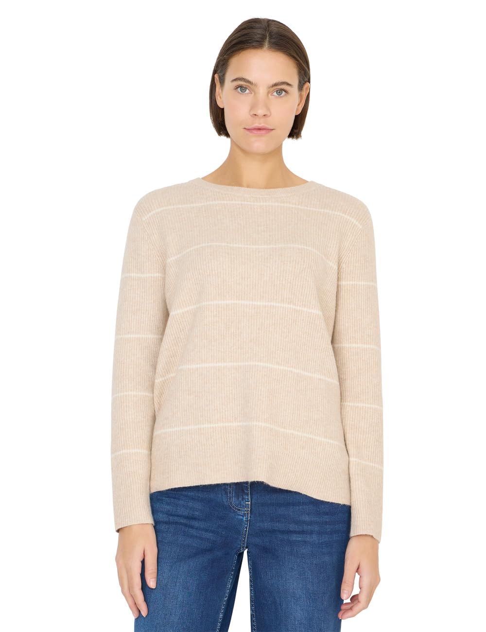 CECIL Damen Gestreifter Strukturpullover