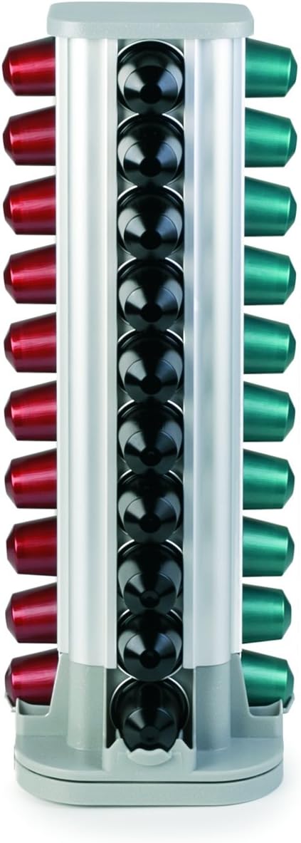 IBILI Dispenser for Coffee Capsules Square, Plastic/Aluminium Metallic, 12 x 12 x 16 cm