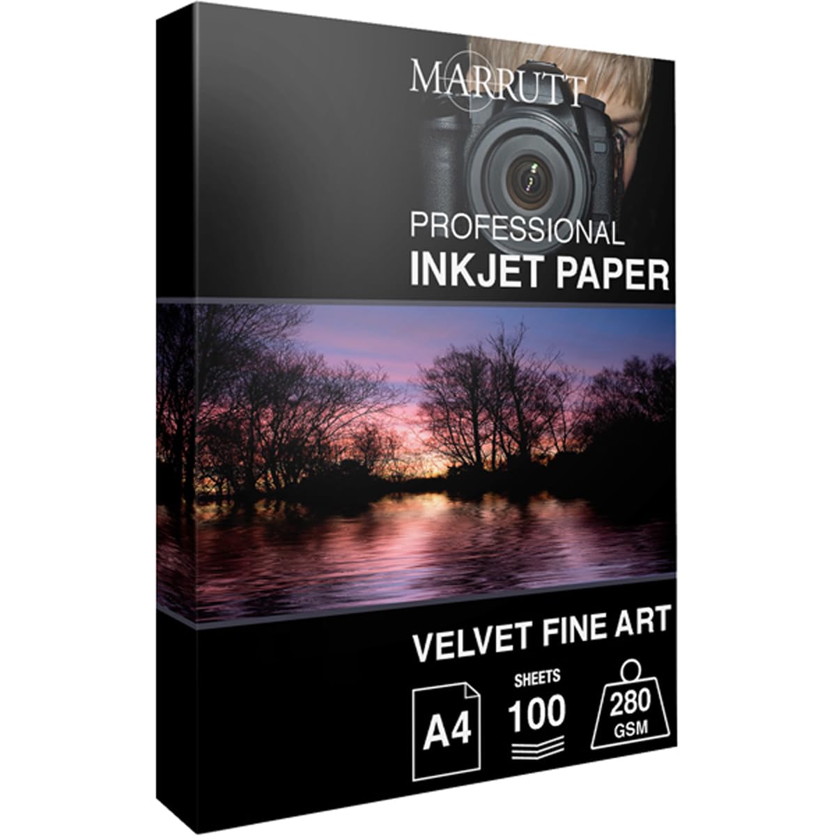 Marrutt 280gsm Velvet Fine Art Inkjet Photo Paper - A4 100 Sheets
