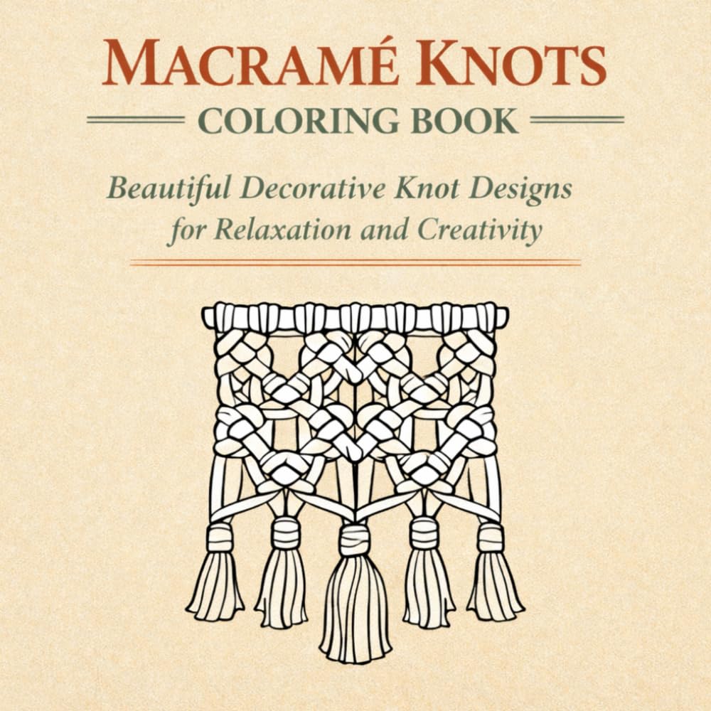Macramé Knots Coloring Book: Beautiful Decorative Knot Designs for Adults: Relaxing Ornamental Rope Patterns for Mindfulness, Stress Relief, and ... (The Ocean & Ropework Adult Coloring Series)