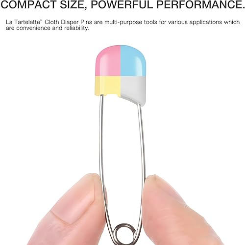 Miniatura 4 de Zavaca - Pasadores de tela de acero inoxidable, pasadores de seguridad tradicional, colores surtidos, paquete de 24 unidades