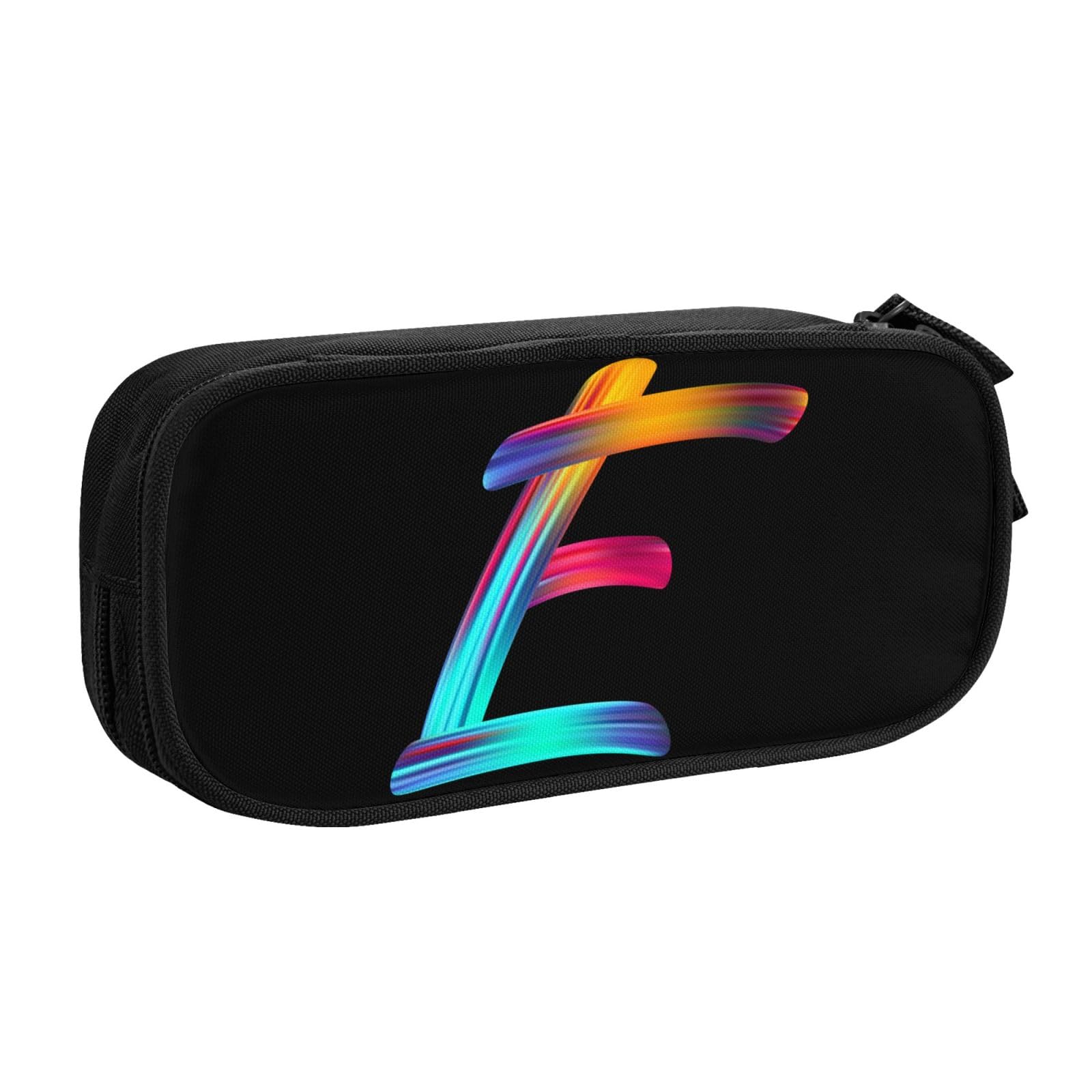 Pazacon Cute Initial Pencil Case for Kids Students, Large Capacity Pencil Pouch for Boys Girls, Letter Design Pencil Box Pen Bag Office Stationery Organizer, Rainbow Letter E, 3111299