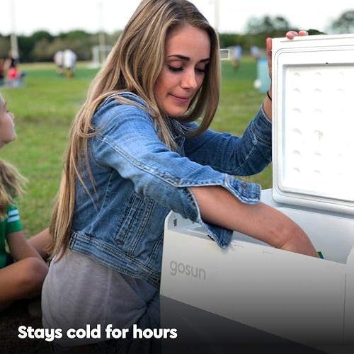 Miniatura 7 de GOSUN Enfriador solar Chill y panel solar 30+  Enfriador solar sin hielo con ruedas - Refrigerador de 12 voltios con batería portátil  Enfriador de
