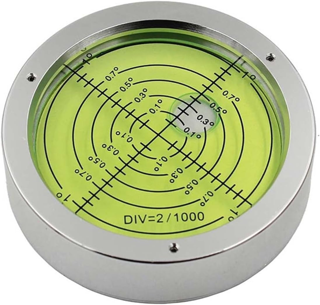 1pc High Sensitive Platform Leveling Measuring Tool Round Metal Spirit Bubble Level High-precision Bead(Green in White)