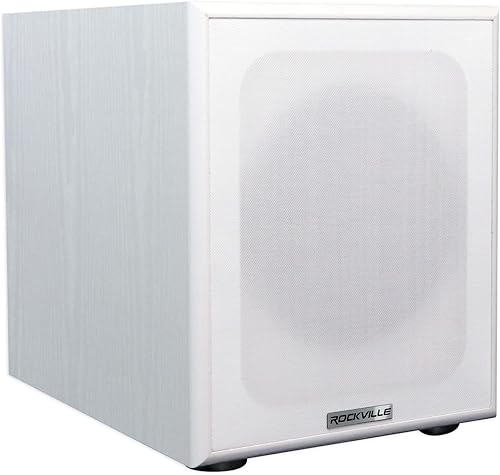 Miniatura 2 de Rockville Rock Shaker - Subwoofer alimentado de 8 pulgadas y 400 W, graves profundos, amplificador clase D, entradas RCA, carcasa de MDF, acabado