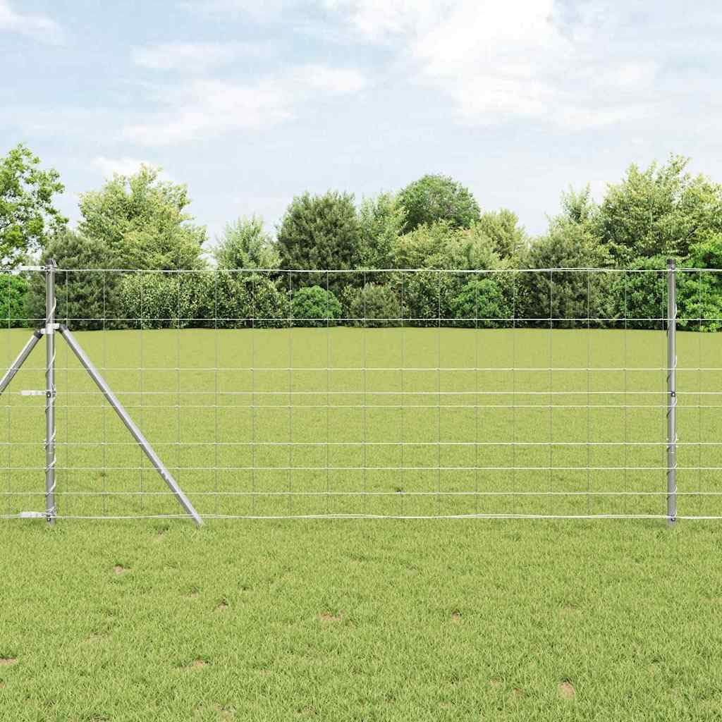 Geschweißter Drahtzaun 25 x 1 m mit verzinktem Stahl, 11 Pfosten, wetterbeständig für Garten, Terrasse, Außenbereich, Maschendraht Zaunelement mit Sichtschutz und Sicherheit