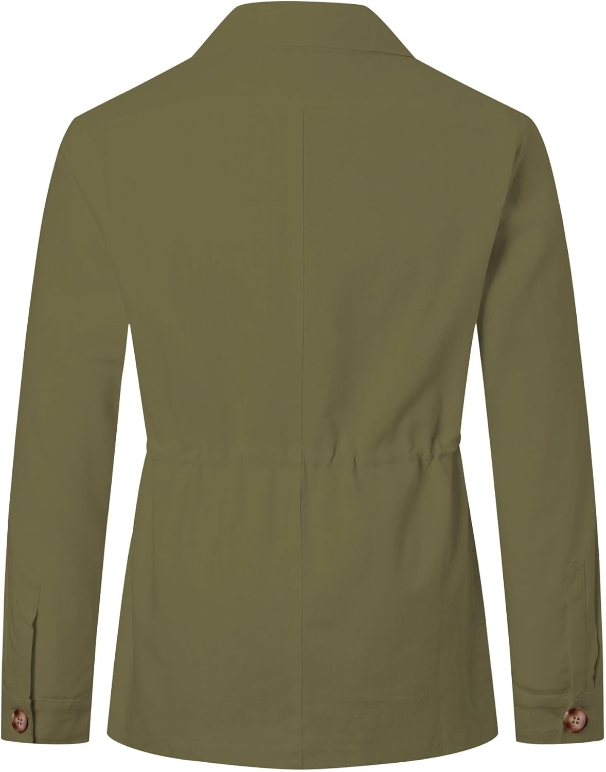 Betusline Men's Safari Linen Jacket Casual Long Sleeve Military Lightweight Cargo Jacket with Pockets