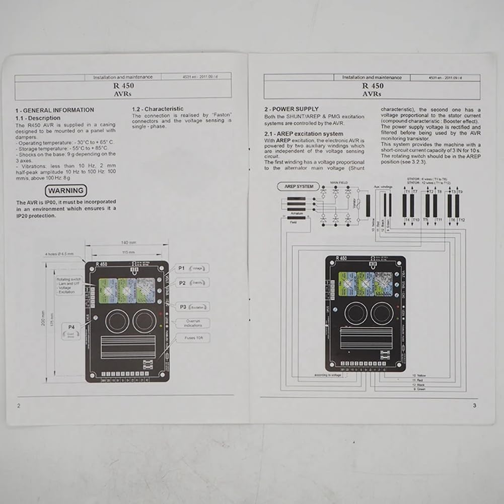 Regulador de Voltaje Automático del Generador R450 AVR Compatible con para Original