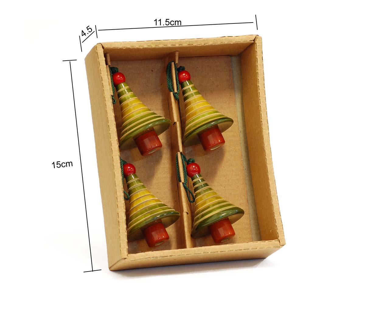 Maya Organic Handcrafted Wooden Christmas Decor : FIR (Set of 4) - Image 3 thumbnail