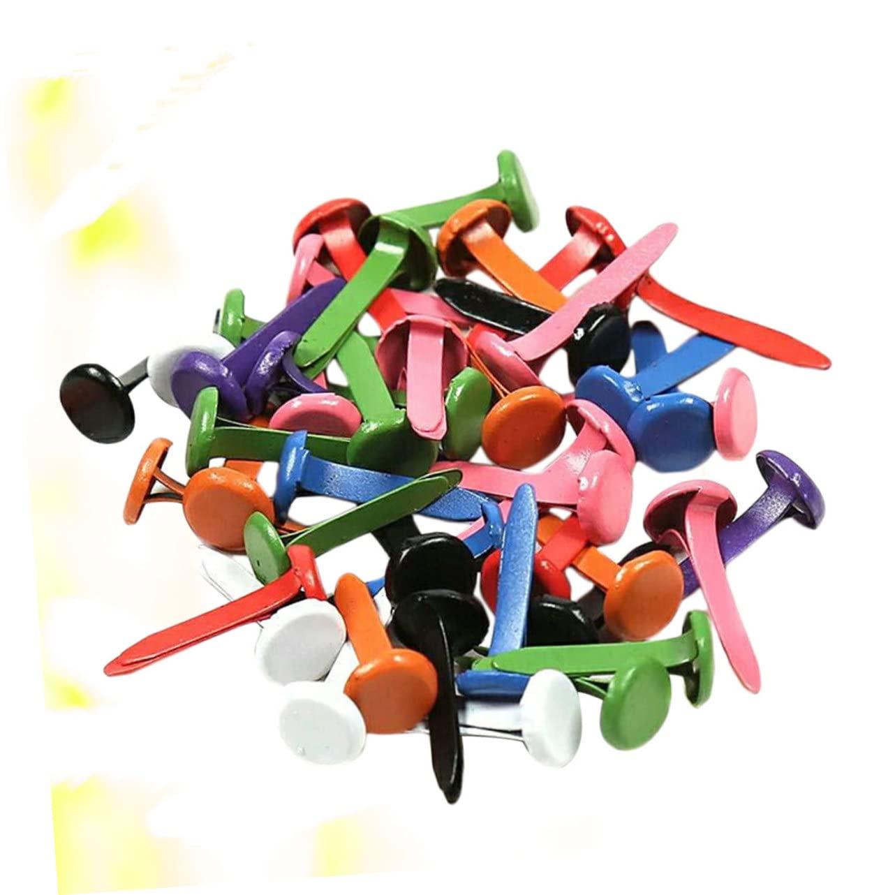 Beatifufu Handmade Round Mini Brads 150pcs Colorful Nails for Boys and Girls Crafts Safe and Practical DIY Craft Brads Random