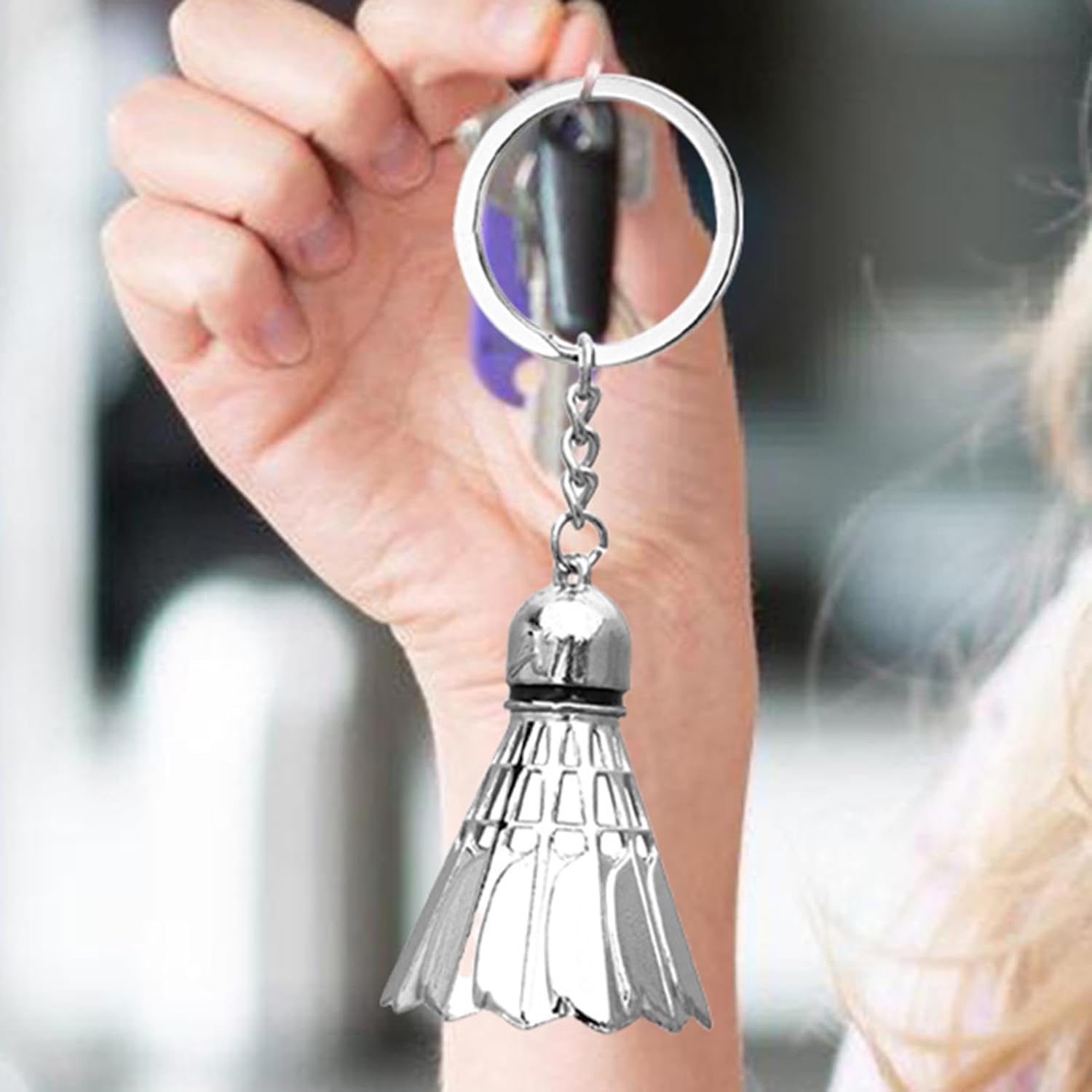 Badminton Keychain | Metal Badminton Pendant For Keys And Bags | Novelty Keychain For Badminton Fans, Perfect For Camping And