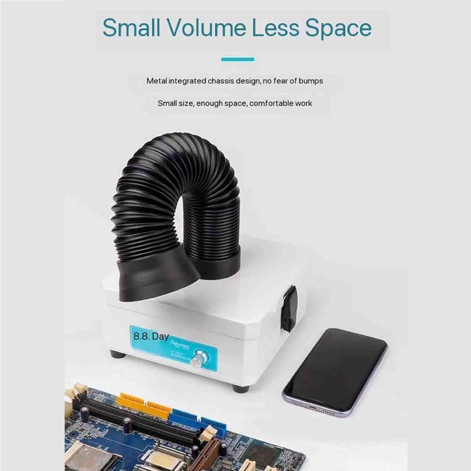 Fume Extractor Fan with LED Display, Small Desktop Soldering Iron Solder Smoke Filter, Adjustment of Wind Speed/Multi-Layer Filtration/Sleep-Level Silenc(