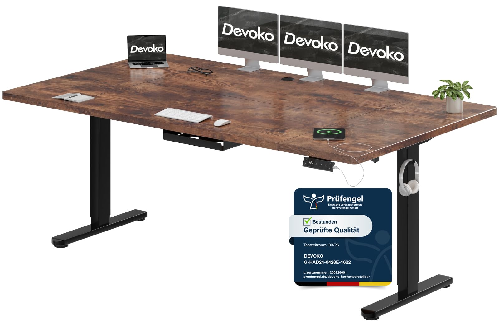 Devoko Schreibtisch Höhenverstellbar Elektrisch
