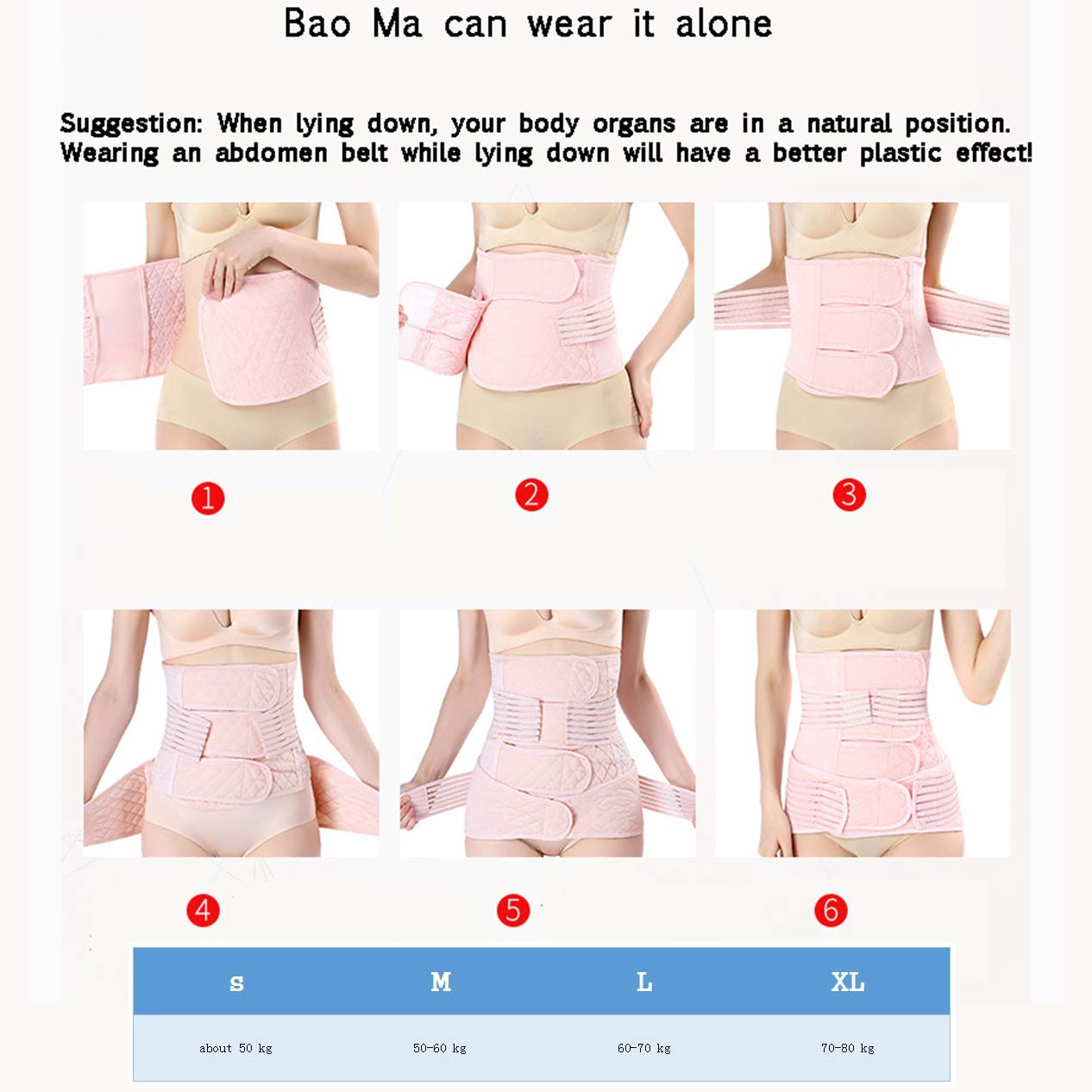 Fasciatura per Il Recupero del Supporto per la Pancia Dopo Il Parto Gravidanza - Cinture per Modellare Il Corpo delle Donne - Cintura Modellante per Pancia 3 in 1,Bianca,M