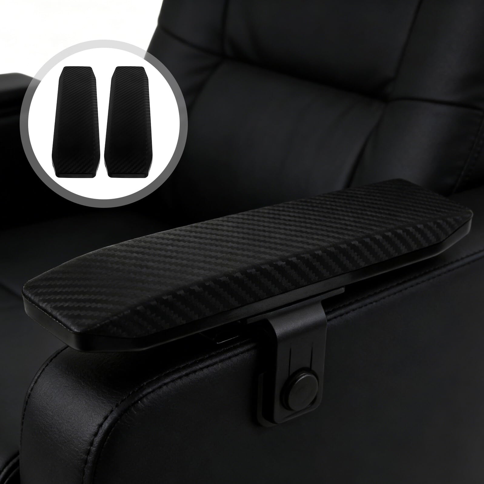 Reposabrazos de Repuesto para Silla de Juego PU Negro 2 Piezas