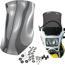 Windscreen Windshield Fit DR650/DRZ400/CRF250L/WR450F Gray | 3mm Polycarbonate Scratch/Shatter Resistant, Blocks Airflow Protects Instruments, Drilling Required, Hardware Included