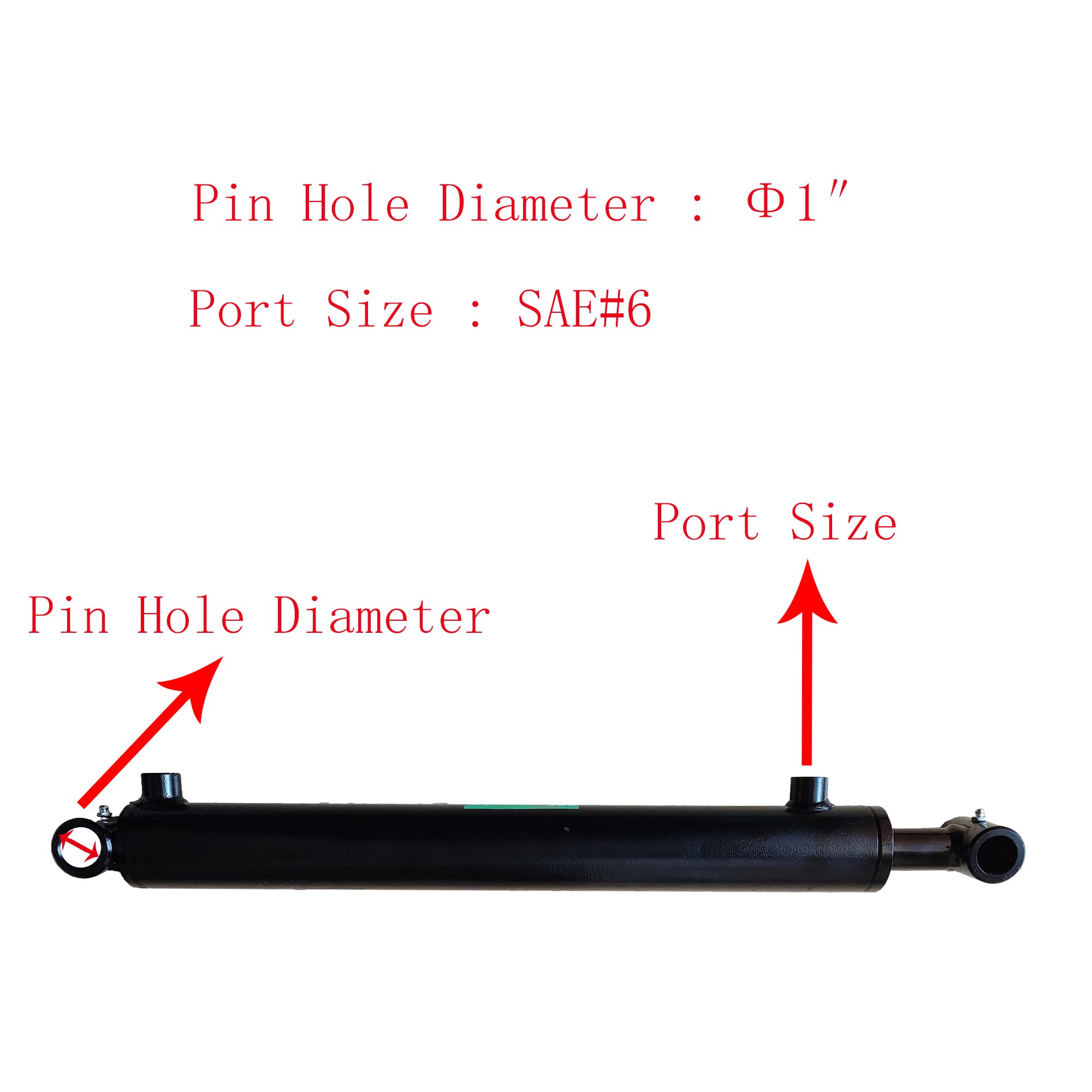 Double Acting Universal Hydraulic Cylinder, 2900-3600 PSI Hydraulic Cylinders Chrome Plated Piston Rod (Stroke 16"; Pin 1.0") — Amazon image 5