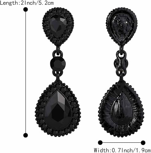 Vista 6 de BriLove Pendientes colgantes de cristal para mujer, diseño de lágrima infinita, 8