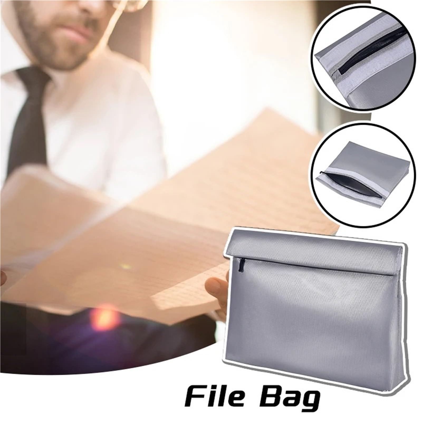 Bolsa de almacenamiento documentos for oficina en casa, carpeta, bolsa for efectivo, dinero, pasaporte, bolsas viaje impermeables Para Documentos