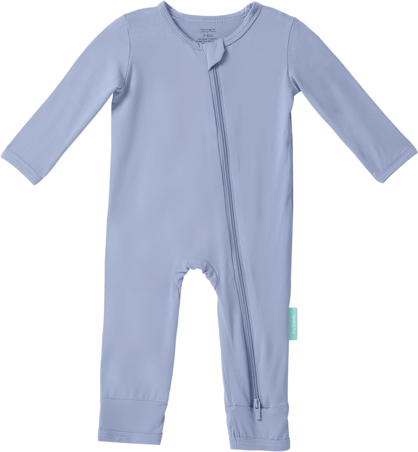 PurComfy Baby Long Sleeve Romper Jumpsuit, Premium Soft Rayon One Piece Pajamas Boy Girl 2-Way Zipper Coverall Sleeper