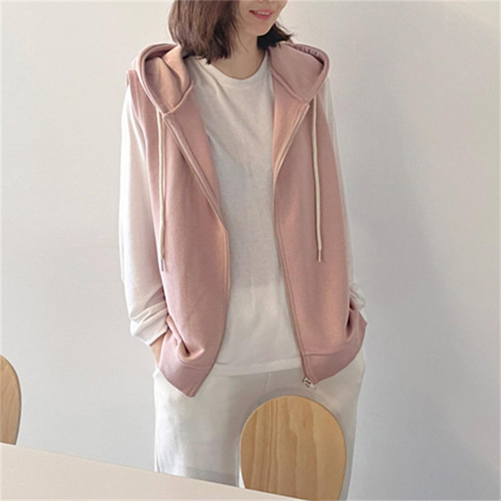 Générique Gilet sans Manche Femme Sweat À Capuche Femme Chaud