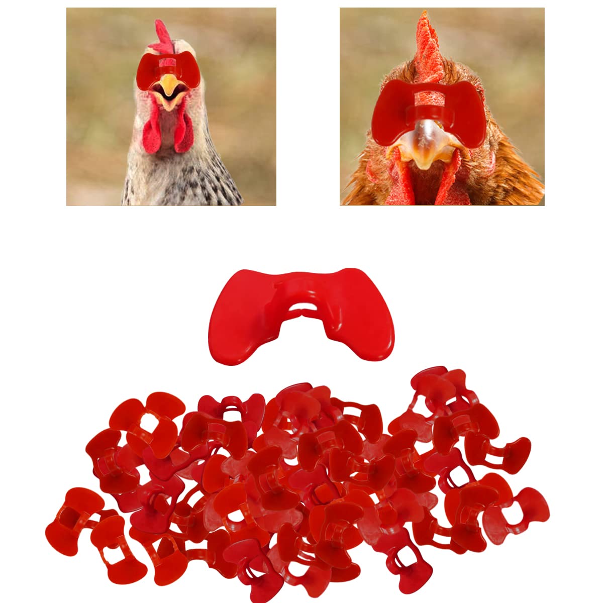 Weilan 50 Pieces Pinless Peepers for Chicken Peepers Eye Glasses Pheasant Poultry