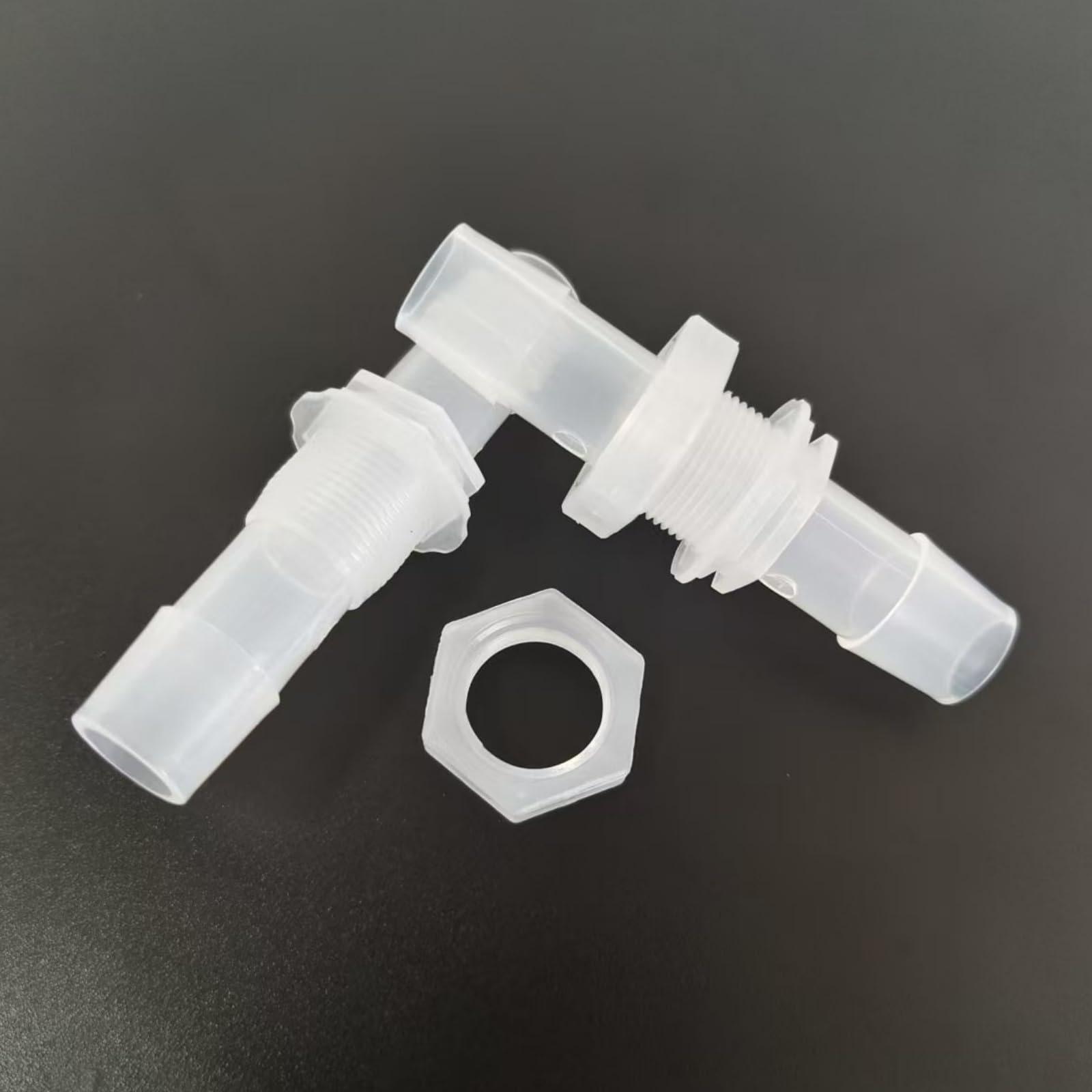 Equal Thru-Bulk Bulkhead Fitting - 25PCS Hose Barb Connectors with Male Threaded Pipe Nut(12.7mm 1/2inch M16 Fine)