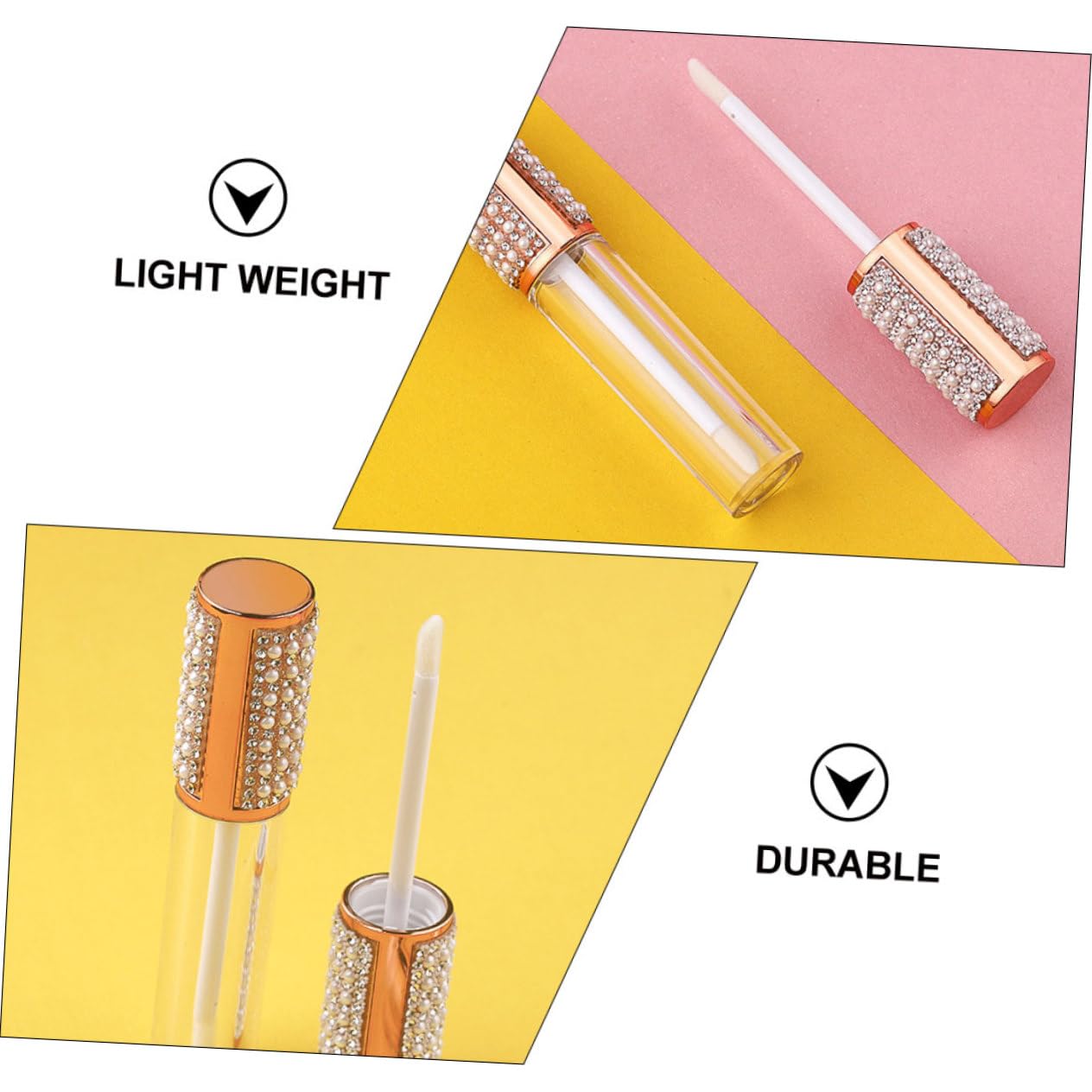 Tubo de Brillo de Labios Recargable de Vidrio 5ml, 10 Piezas | Brillo Labial y Líquido de Tinte, Uso DIY y Creaciones Artísticas, Formato Compacto Fácil de Llevar