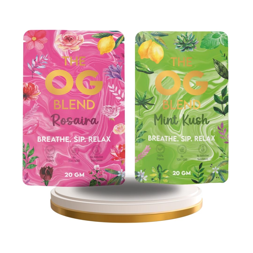 Rosaira & Mint Kush by The OG Blend- Pack of 2 | Herbal Pre-mix 100% Tobacco Free-No Nicotine-Non-Addictive | Herbal Smoking blend (20gm)-image-27