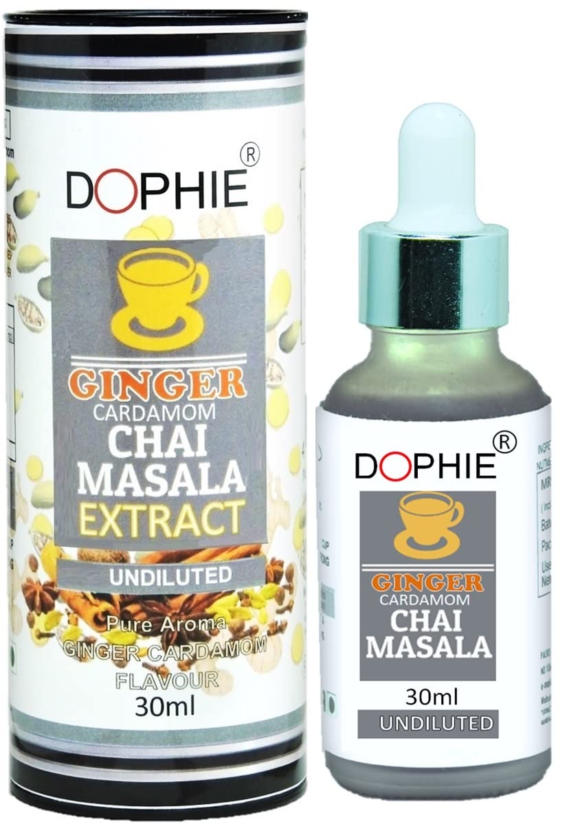 Dophie Ginger Cardamom chai /All spices Chai masala extract drops/ amazing taste of cardamom ginger masala chai/ use with all type tea/30ml - make more than 300 masala chai