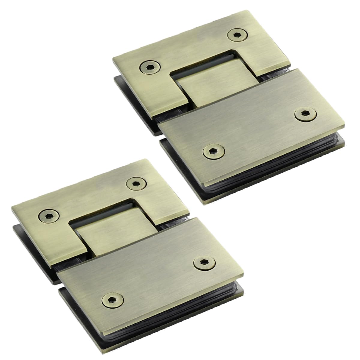Glass Door Hinges,2 Pack 180 Degree Frameless, Heavy Duty 304 Stainless Steel to Hinge Bathroom Gate Clamp for 8-12mm(Bronze)