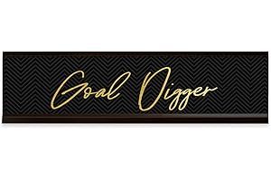 Goal Dozer Motivational Desk Plate with Black Holder