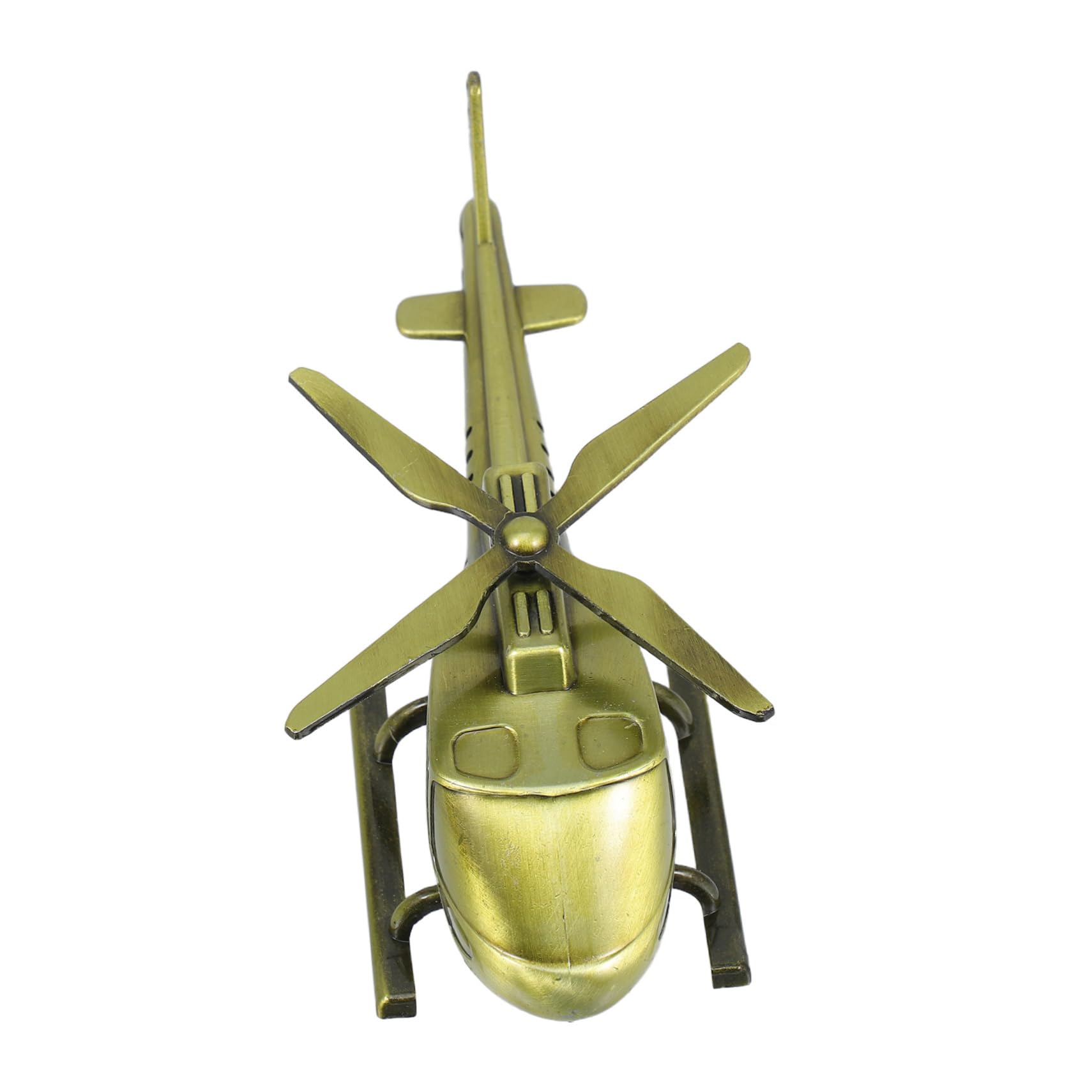 Sosoport Miniature Alloy Helicopter Sculpture Vintage Metal Aircraft Model for Home Offices Decorative Helicopter Ornament for Living Room and Study Decor