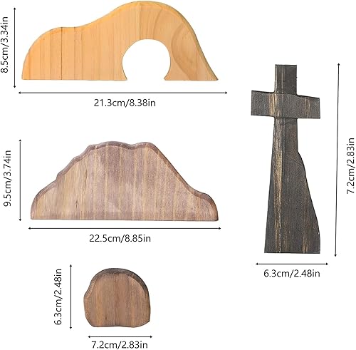 Miniatura 6 de BEIJIALY Juego de escena de resurrección de Pascua, decoraciones de madera de Pascua, la tumba vacía, escena de Pascua y cruz, decoración de Pascua