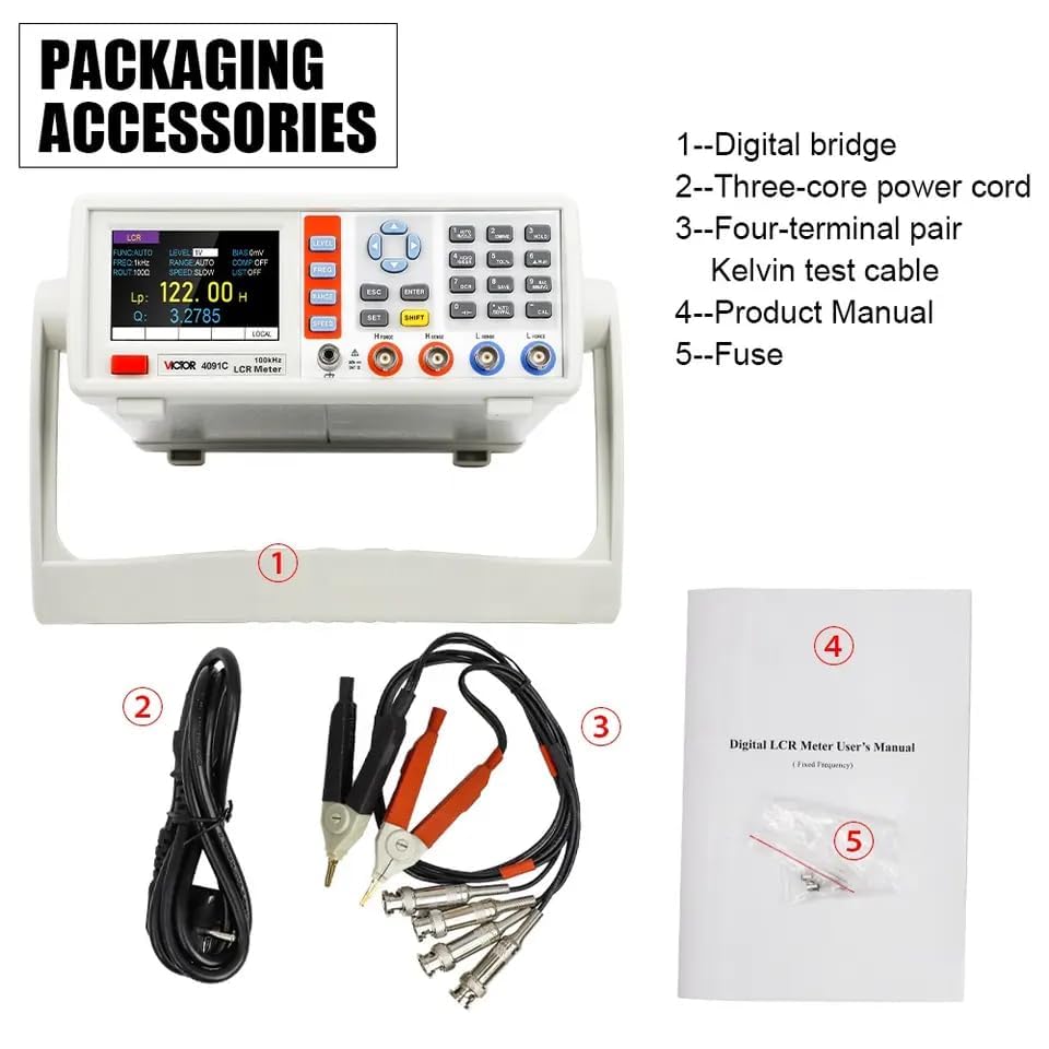 Inductance 9999H stable avec testeur LCR de table VICTOR 4091C