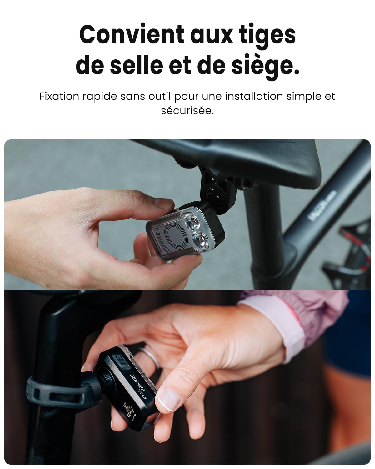 Feu arrière de vélo Magicshine Radar SEEMEE100AD, contrôle FTR LightSync, éclairage arrière de vélo Radar avec Recharge USB 700 mAh IPX6 100 lumens, éclairage arrière de vélo pour la Conduite de Nuit