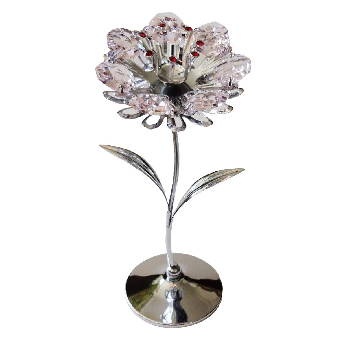 Crystocraft Flower Crystal Ornament With Swarovski Elements Gift Boxed Pink