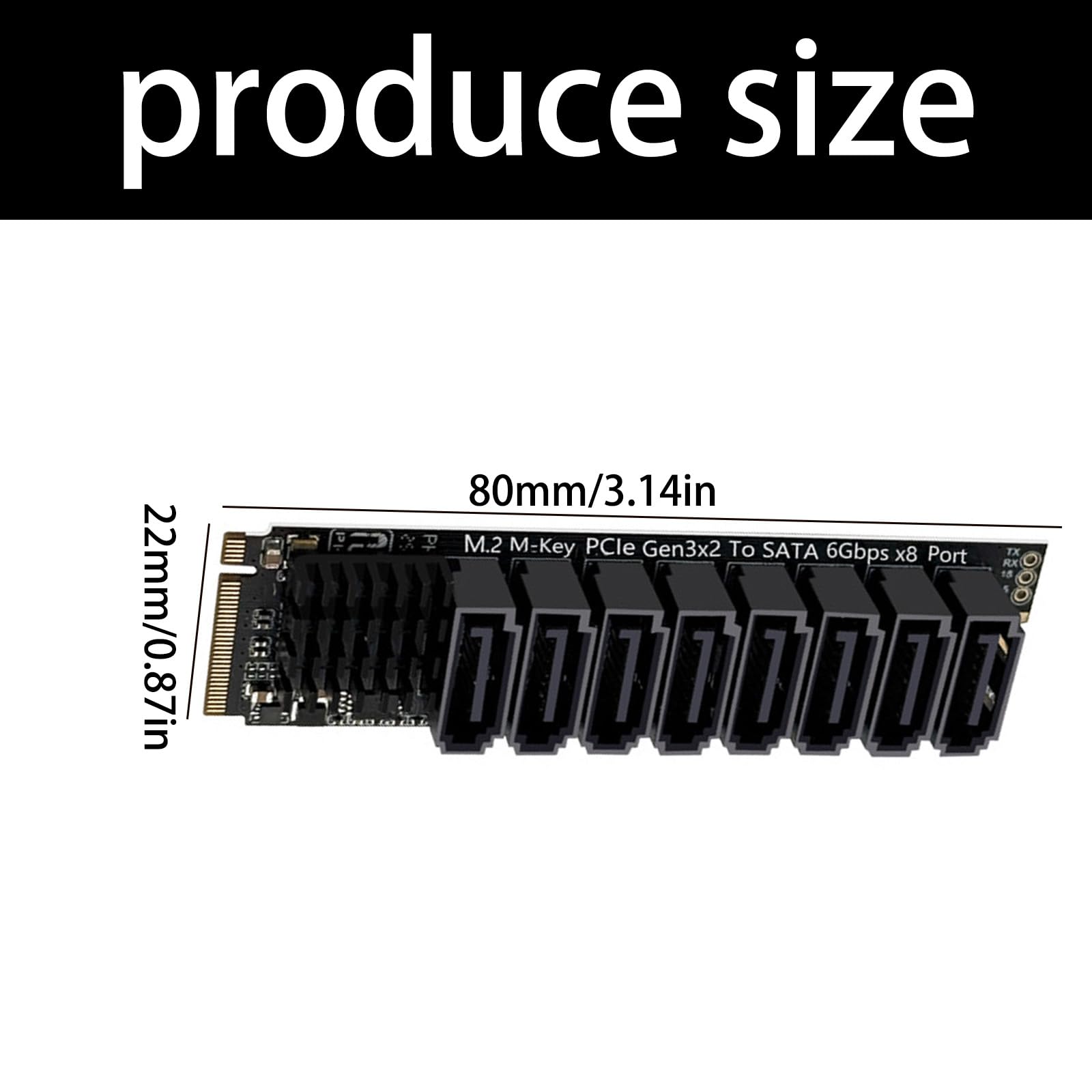NVME PCIE do SATA3.0 dysk twardy 6 Gb/s rozszerzony adapter PCIE karta aluminiowa radiator 6-portowa karta rozszerzeń sprzęt komputerowy