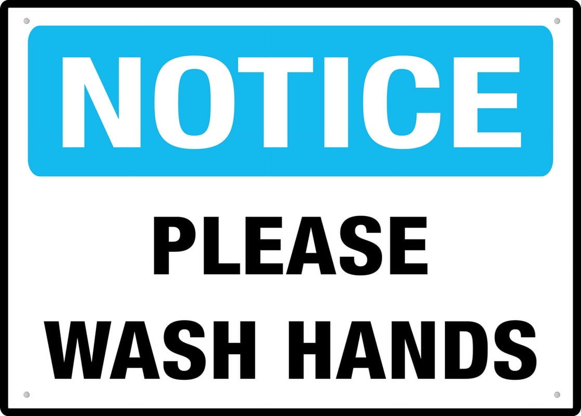 Notice Please Wash Hands Personalized Cafe Wall Decor Metal Gifts for Friends Families and Holiday Tin Sign 8x12 Inch