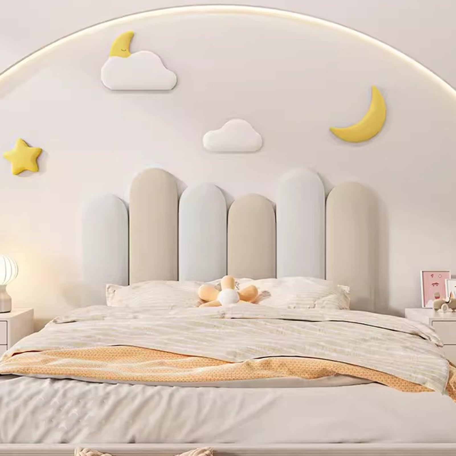 Headboard pu no-wash fabric 3D wall stickers Single/Double Bed Anti-fouling Simple Decorative wall panels(TT01,120x55cm)