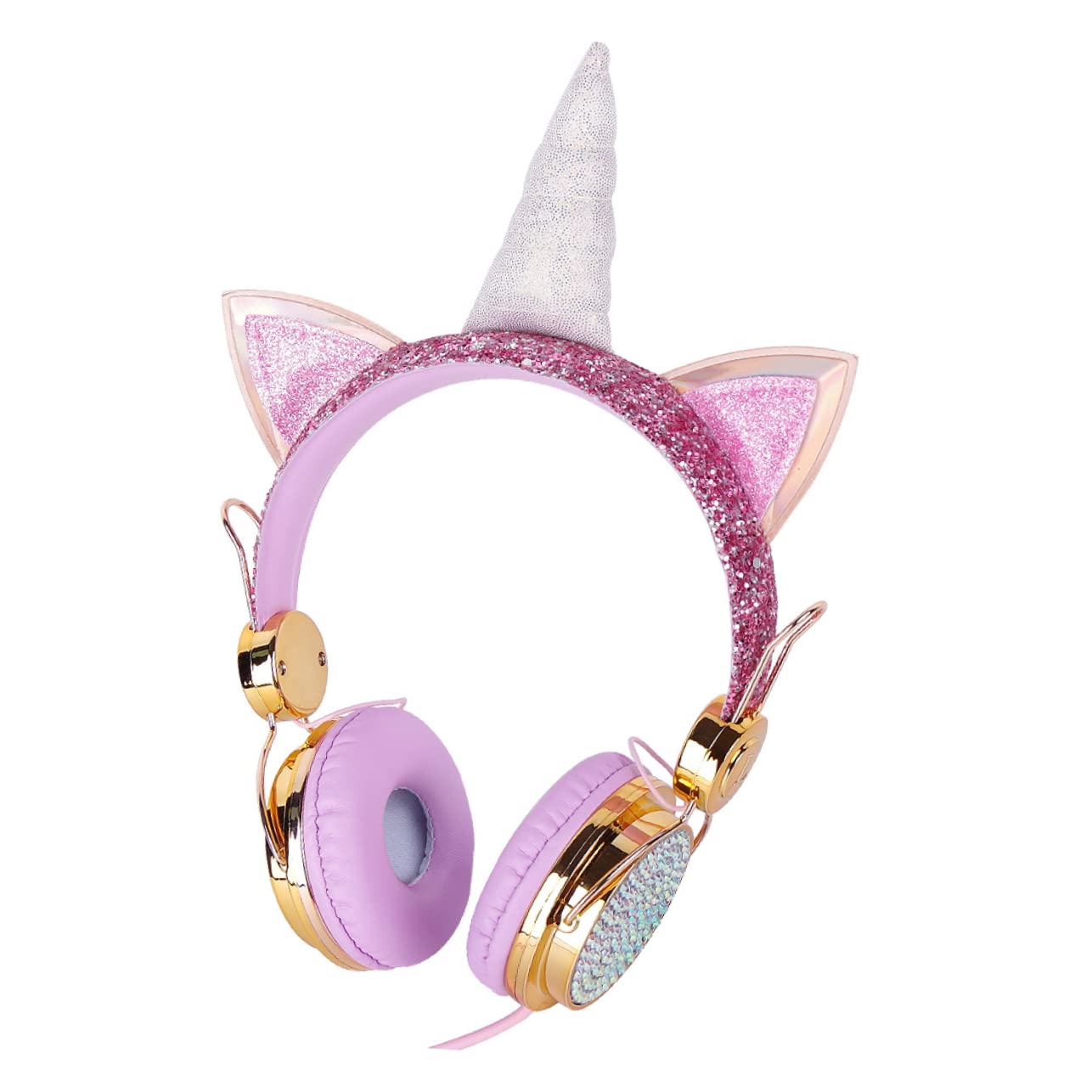 Uonlytech 2stücke Kopfhörer Für Junge Mädchen Mit Mikrofon Einstellbares Ear Headset Roségold Für Laptop Computer Und Smartphone Bequemes Design Für Langanhaltenden