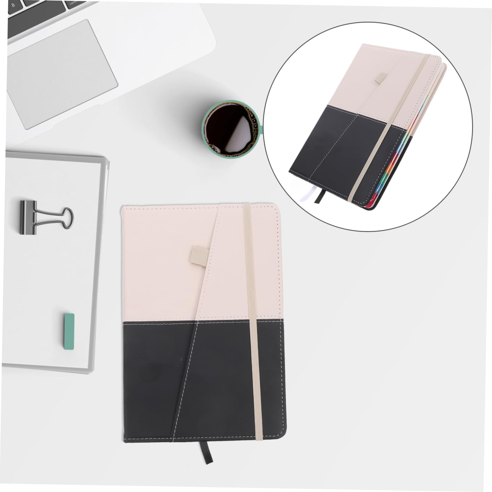 Kleines Adressbuch mit Register A5 aus Papier und Pu für Zuhause und Büro zum Einfachen Notieren von Telefonnummern und Kontaktdaten