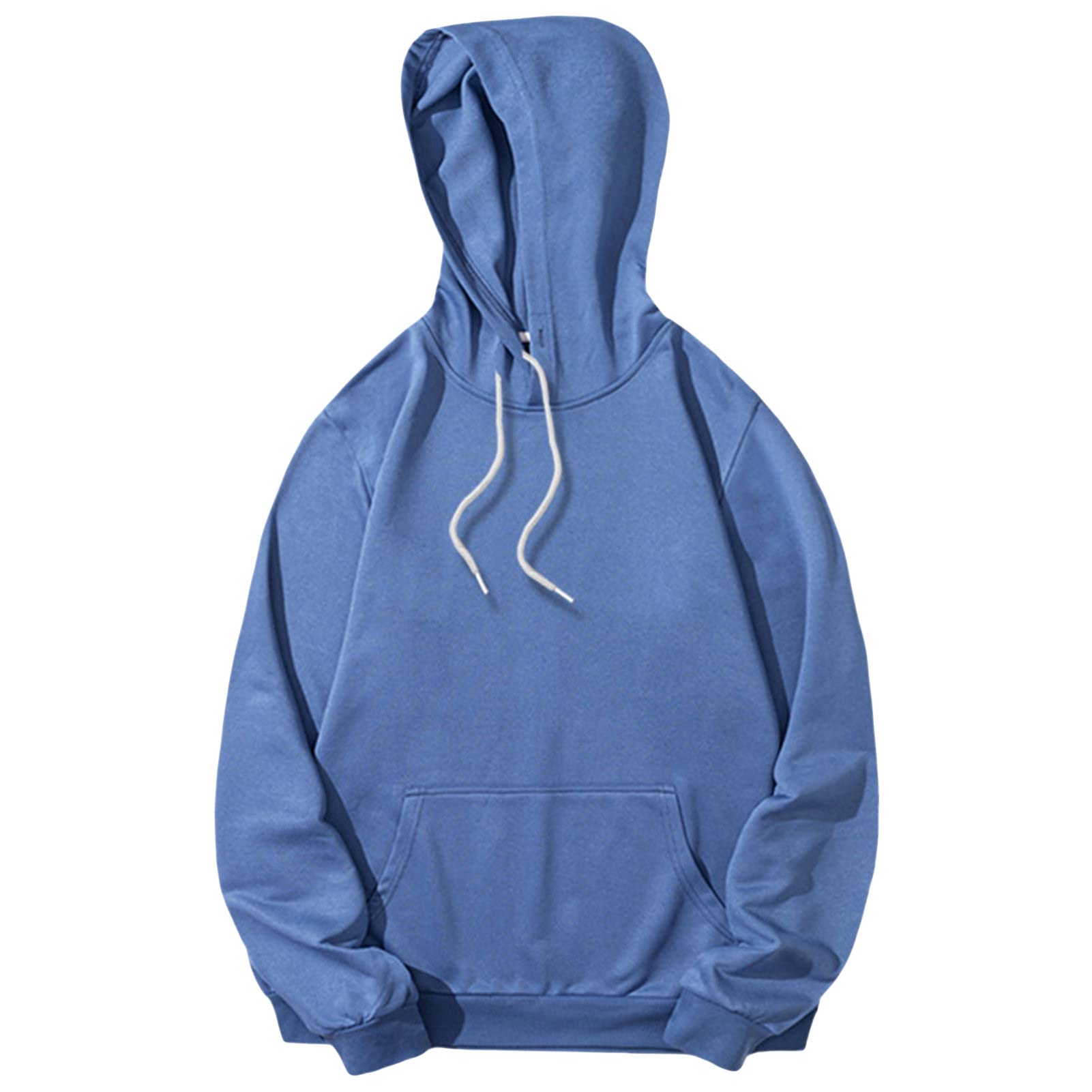Maiyifu-GJ Men's Lightweight Casual Athletic Hoodies Long Sleeve Drawstring Hooded Pullover Hoodie Sweatshirts With Pockets (Blue,Small)