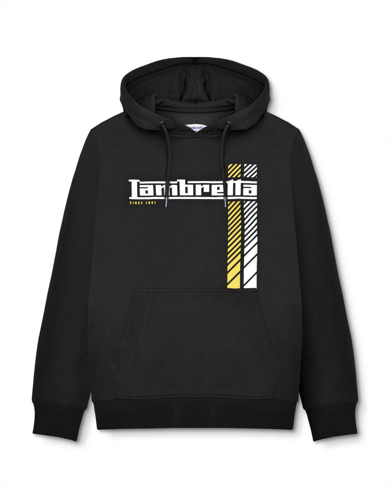 Lambretta Men's Black/Gold Racing Stripe Hoodie - L